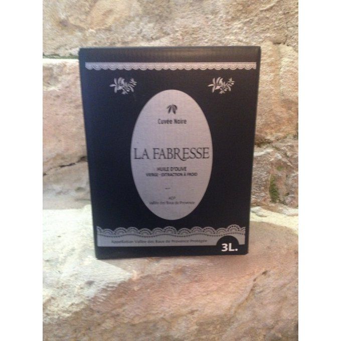 Huile d'Olive AOP Vallée des Baux de Provence Cuvée Noire Bag in Box 3L